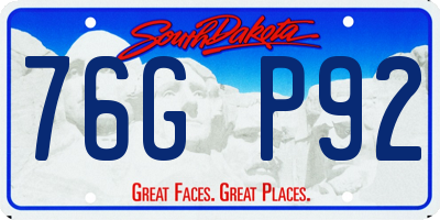 SD license plate 76GP92