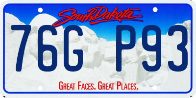 SD license plate 76GP93