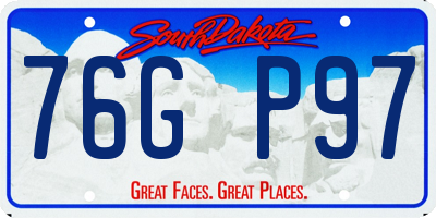 SD license plate 76GP97