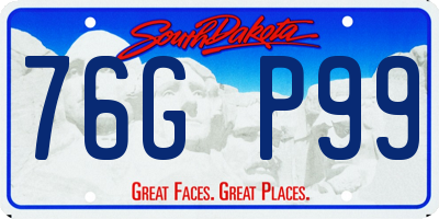 SD license plate 76GP99