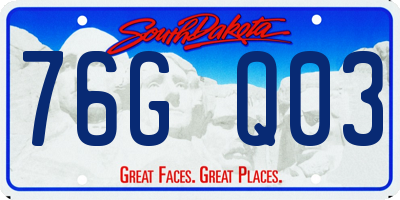 SD license plate 76GQ03
