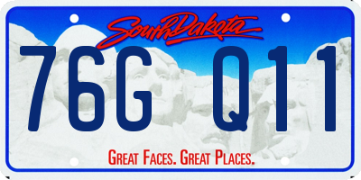 SD license plate 76GQ11