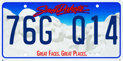 SD license plate 76GQ14
