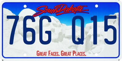 SD license plate 76GQ15