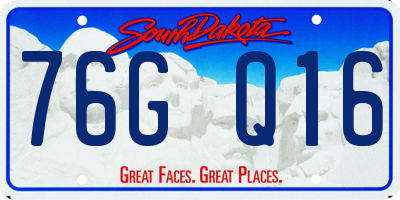 SD license plate 76GQ16