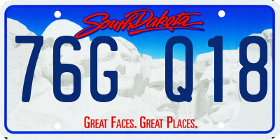 SD license plate 76GQ18