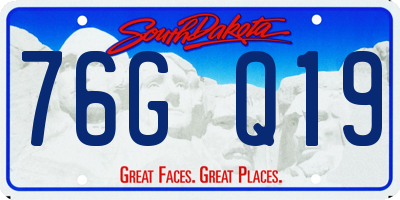 SD license plate 76GQ19