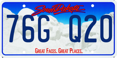 SD license plate 76GQ20