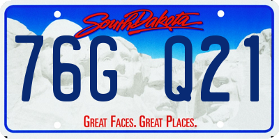 SD license plate 76GQ21