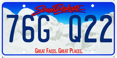 SD license plate 76GQ22