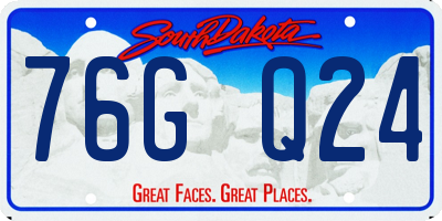 SD license plate 76GQ24