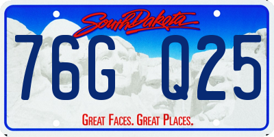 SD license plate 76GQ25