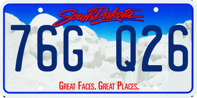SD license plate 76GQ26