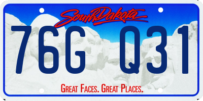 SD license plate 76GQ31