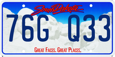 SD license plate 76GQ33