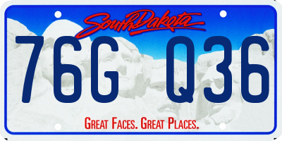 SD license plate 76GQ36