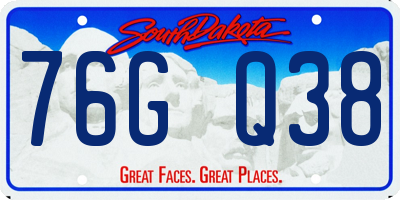 SD license plate 76GQ38