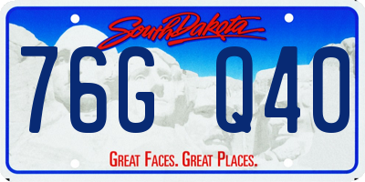SD license plate 76GQ40