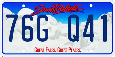 SD license plate 76GQ41