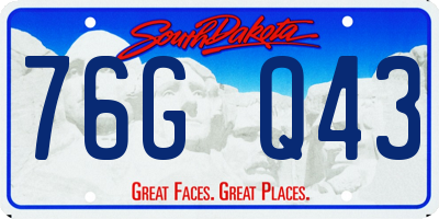 SD license plate 76GQ43