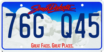 SD license plate 76GQ45