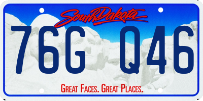 SD license plate 76GQ46