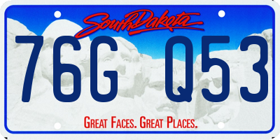 SD license plate 76GQ53