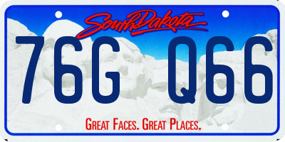 SD license plate 76GQ66