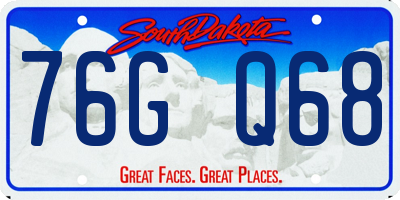 SD license plate 76GQ68