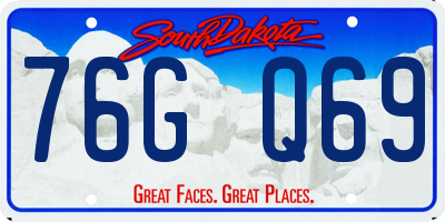 SD license plate 76GQ69