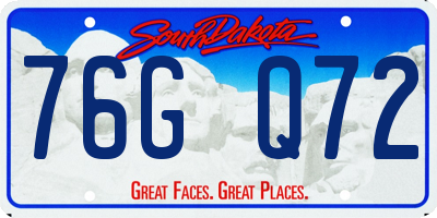 SD license plate 76GQ72