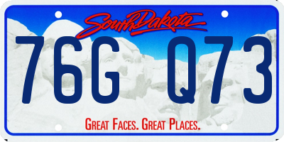 SD license plate 76GQ73