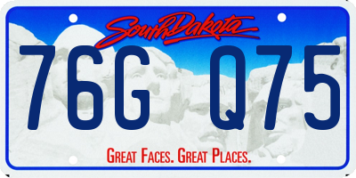 SD license plate 76GQ75