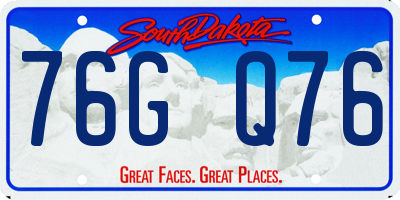 SD license plate 76GQ76