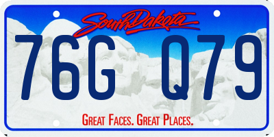 SD license plate 76GQ79