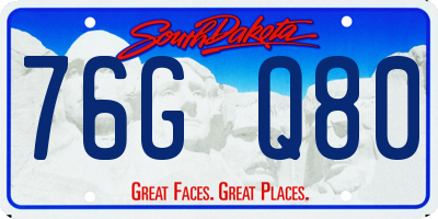 SD license plate 76GQ80