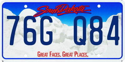 SD license plate 76GQ84