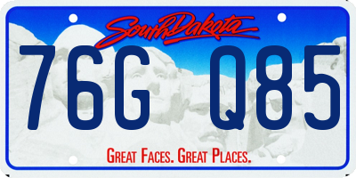 SD license plate 76GQ85
