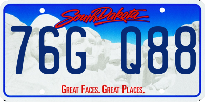 SD license plate 76GQ88