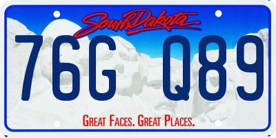 SD license plate 76GQ89