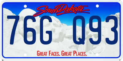 SD license plate 76GQ93