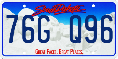 SD license plate 76GQ96