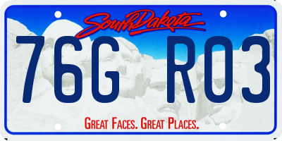 SD license plate 76GR03