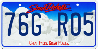 SD license plate 76GR05