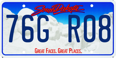 SD license plate 76GR08