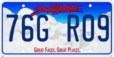SD license plate 76GR09