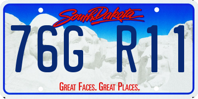 SD license plate 76GR11
