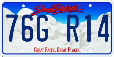 SD license plate 76GR14