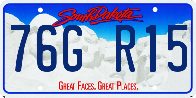 SD license plate 76GR15