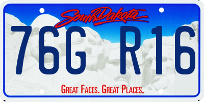 SD license plate 76GR16